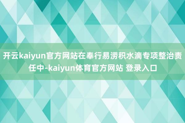 开云kaiyun官方网站在奉行易涝积水滴专项整治责任中-kaiyun体育官方网站 登录入口